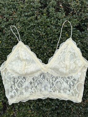 ANGL Cream Lace Longline Bralette